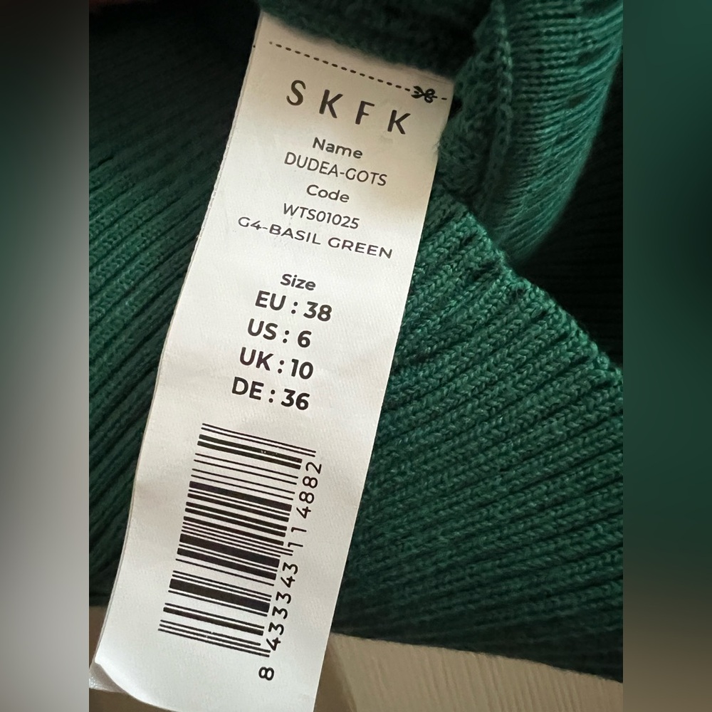 NWT SKFK Dudea Gots Organic Cotton Basil Green Sweater EU 40 | US 6 - Picture 11 of 11